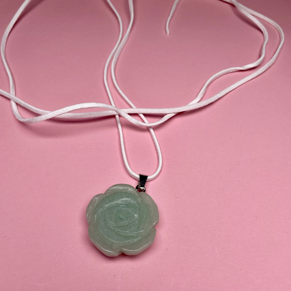Boho Stone Rose Pendant - Green — billede 2 af 3