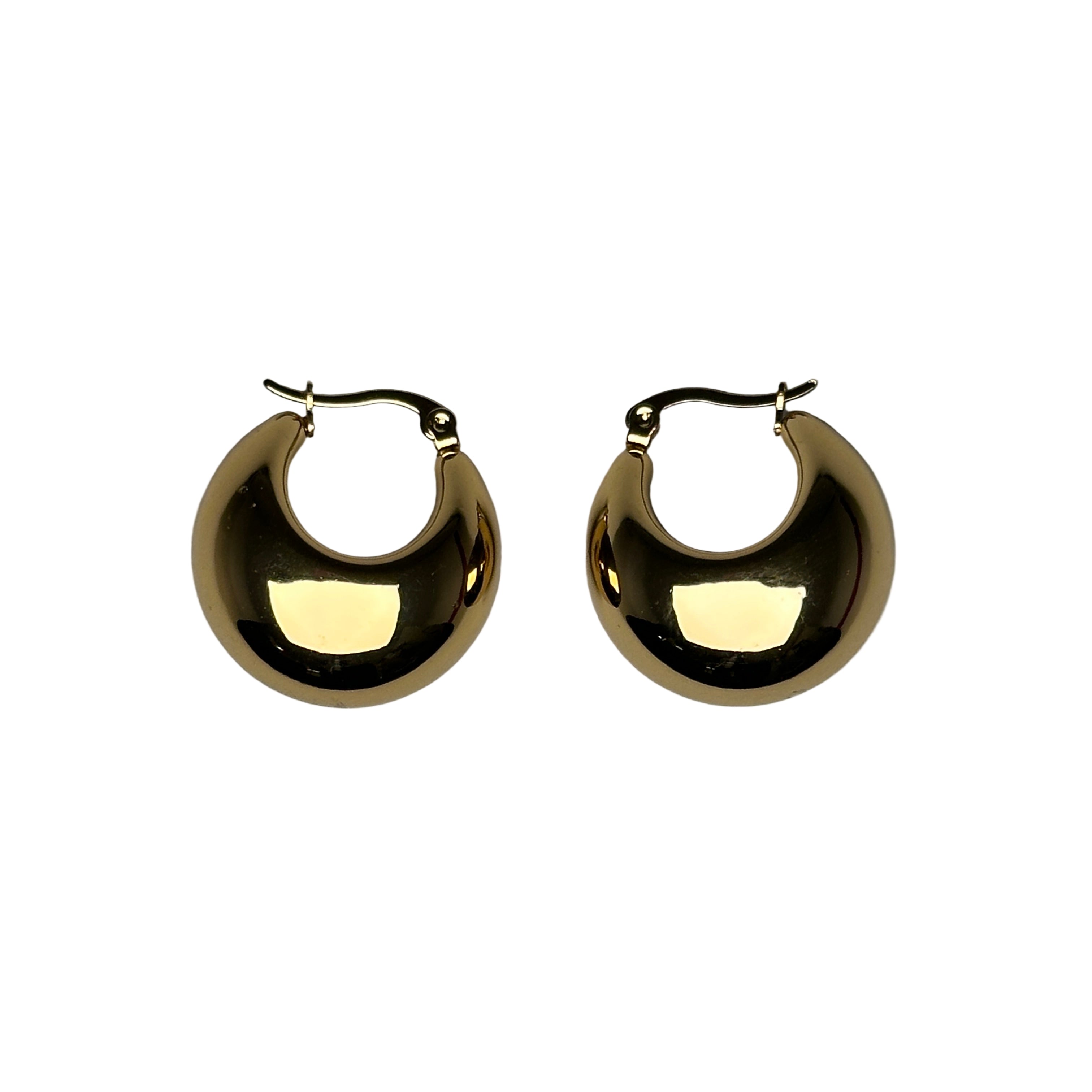 Luna Dome Hoops - Gold