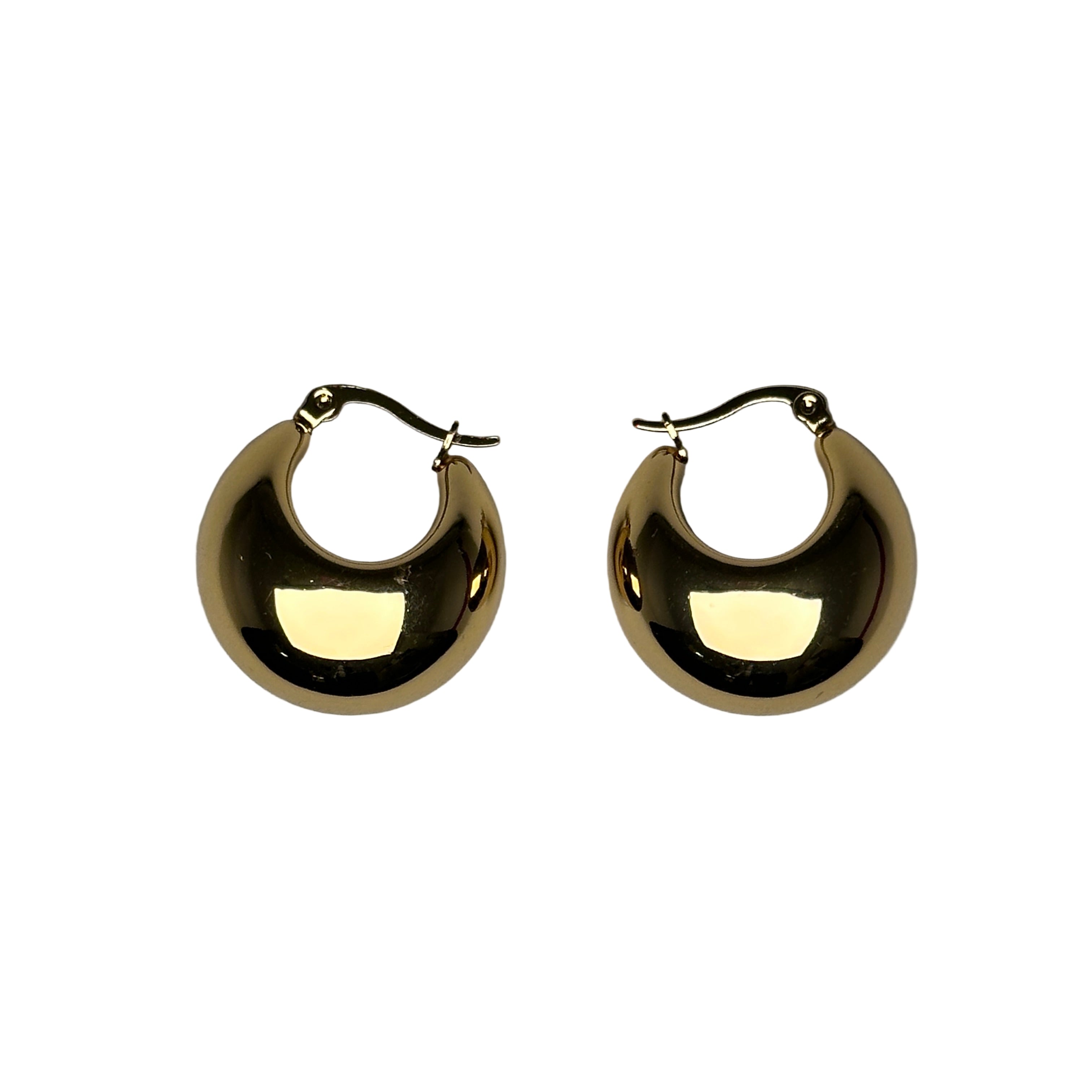 Luna Dome Hoops - Gold