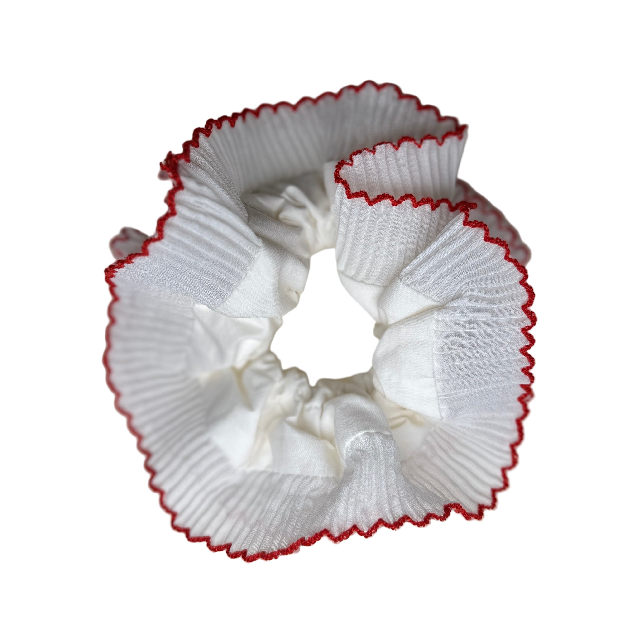 Ruffle Scrunchie - White