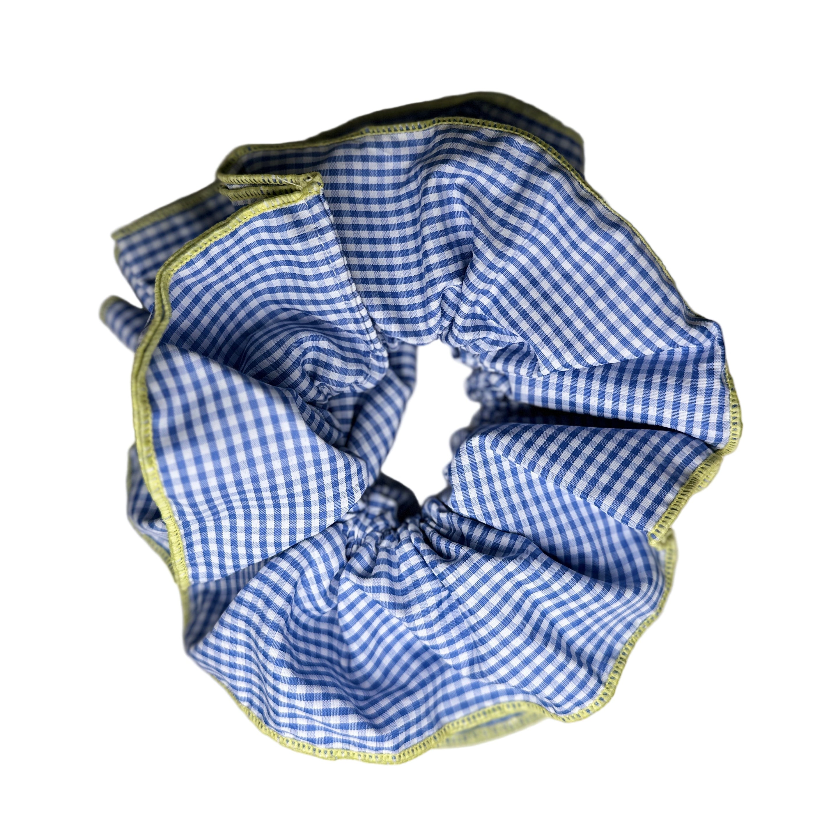 Gingham Scrunchie - Baby Blue