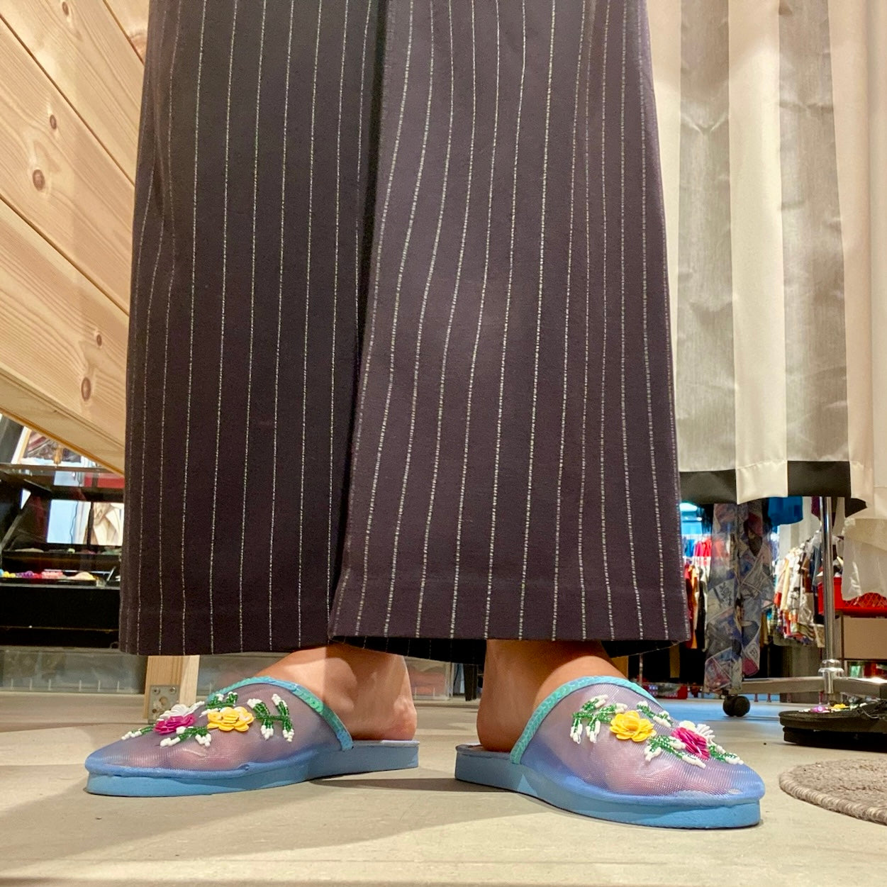 Mesh Slippers - Blue/Multi sequin