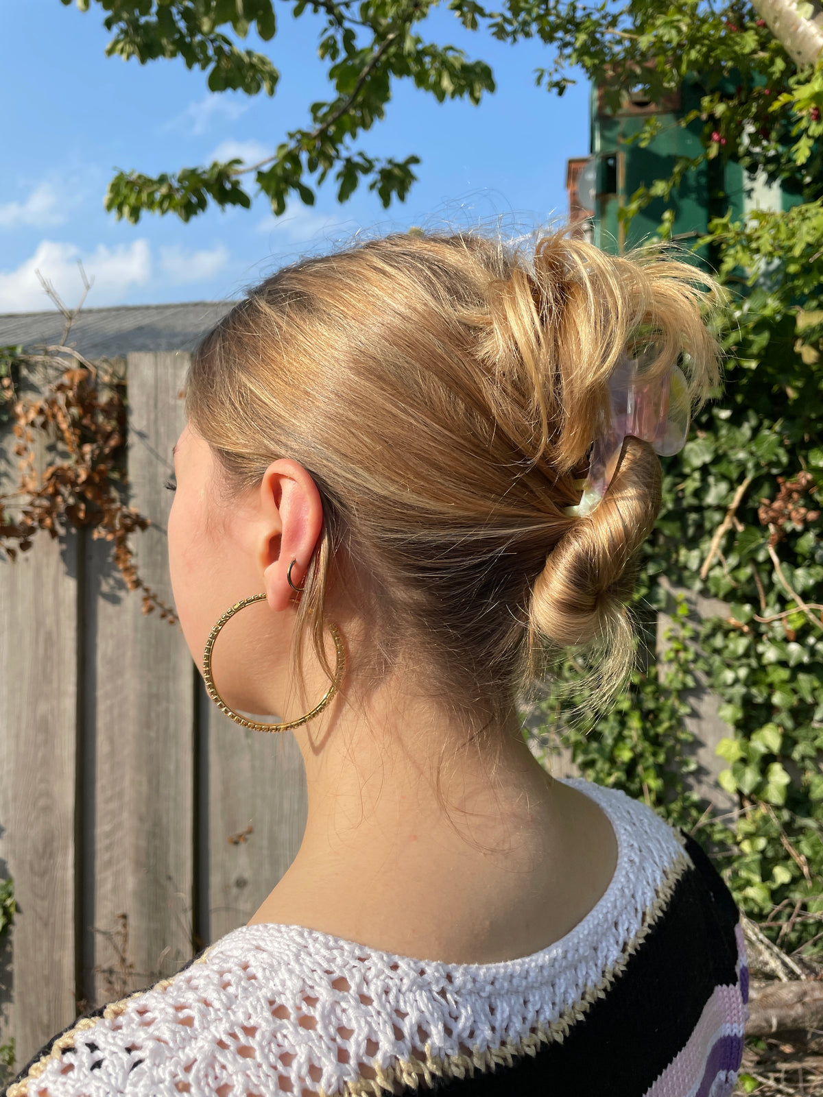 Rhinestone Hoops Small - 5 cm - Gold — billede 2 af 2