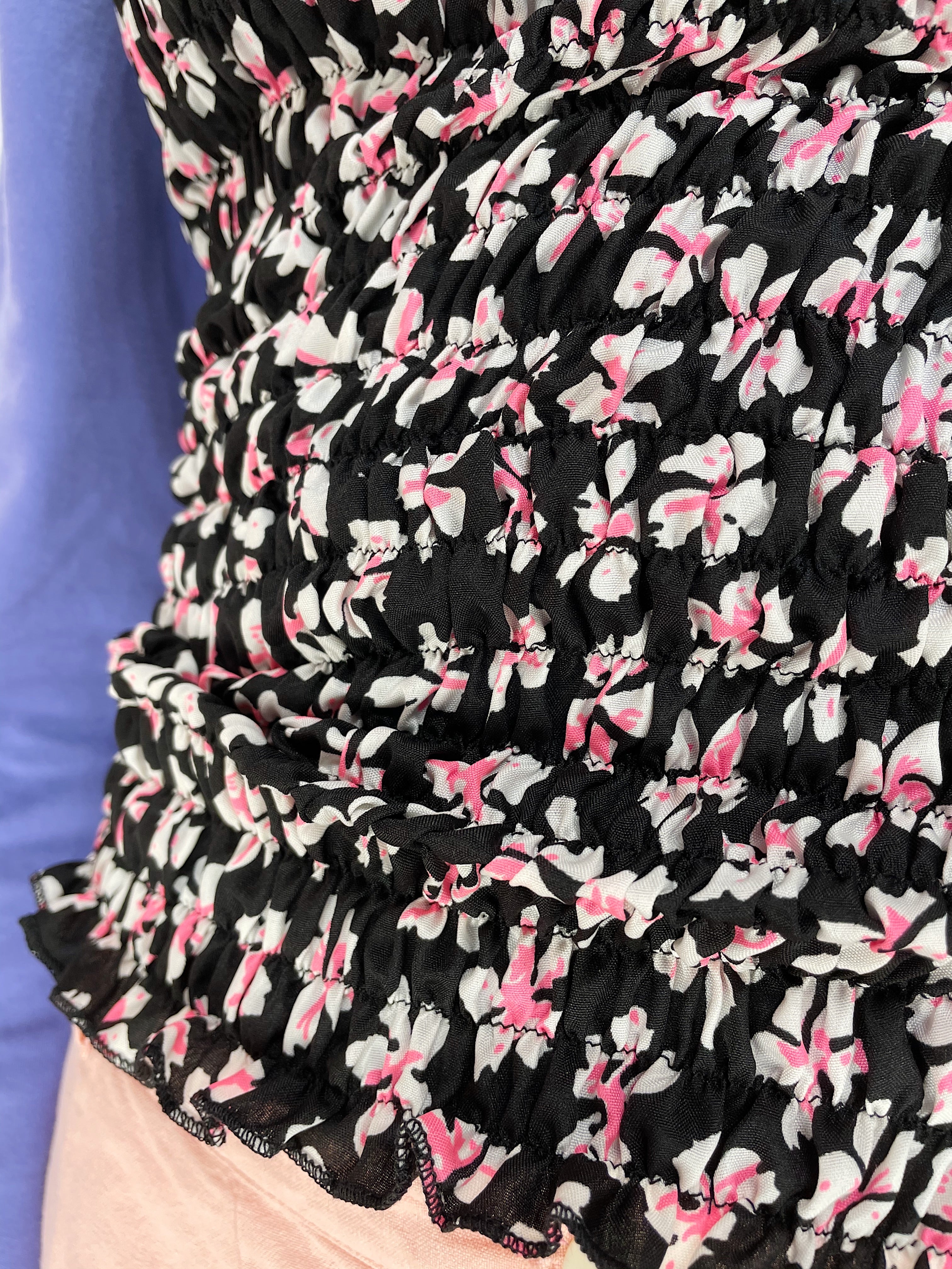 Smock Top - Pink / Sort