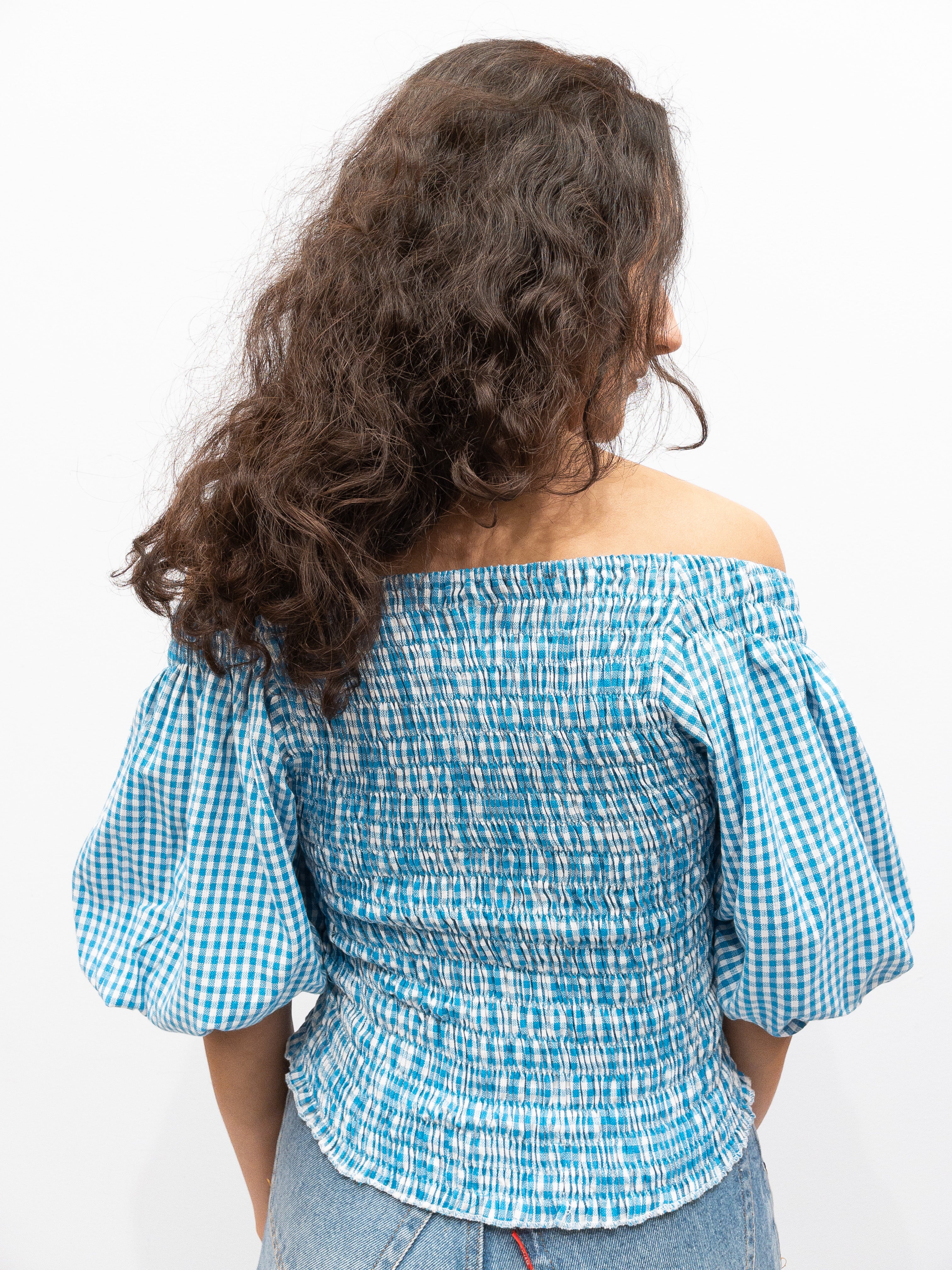 Puff Top - Lyseblå Tern