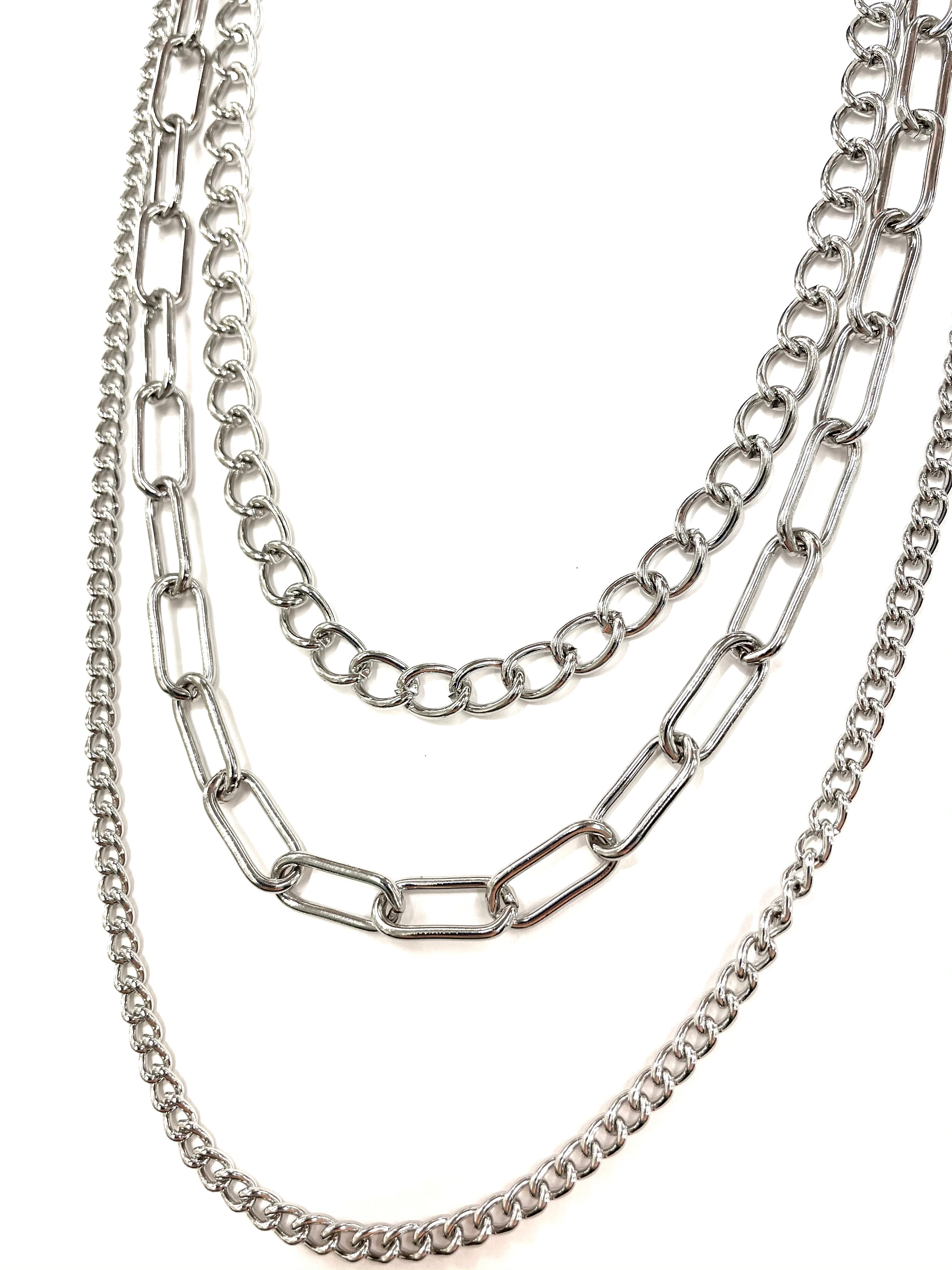 Tulip Triple Chain - Silver
