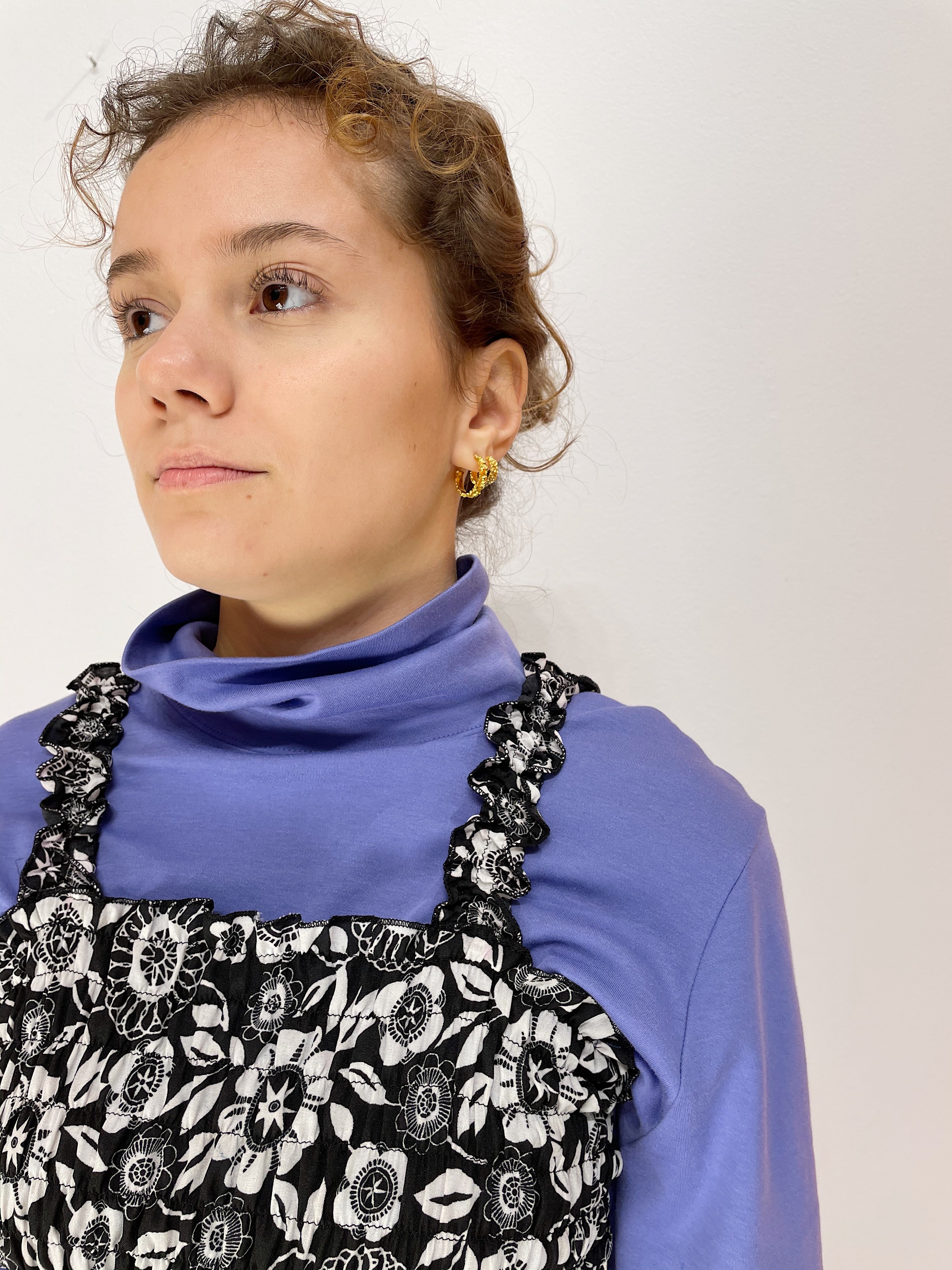 Smock Top - Sort / Hvid