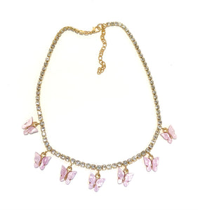 Butterfly Necklace - Pink
