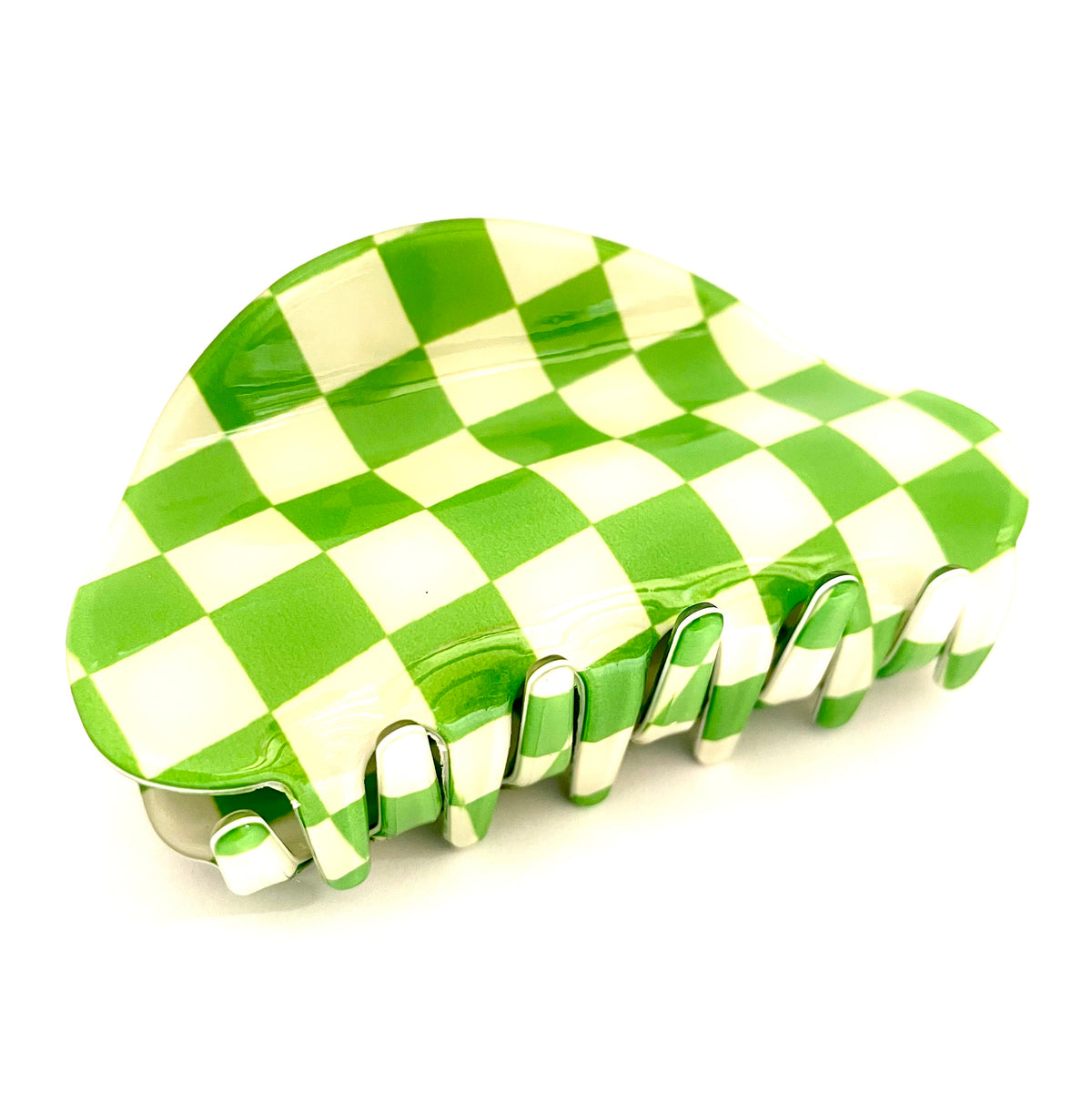 Hairclip Checker - Green / White — billede 2 af 2