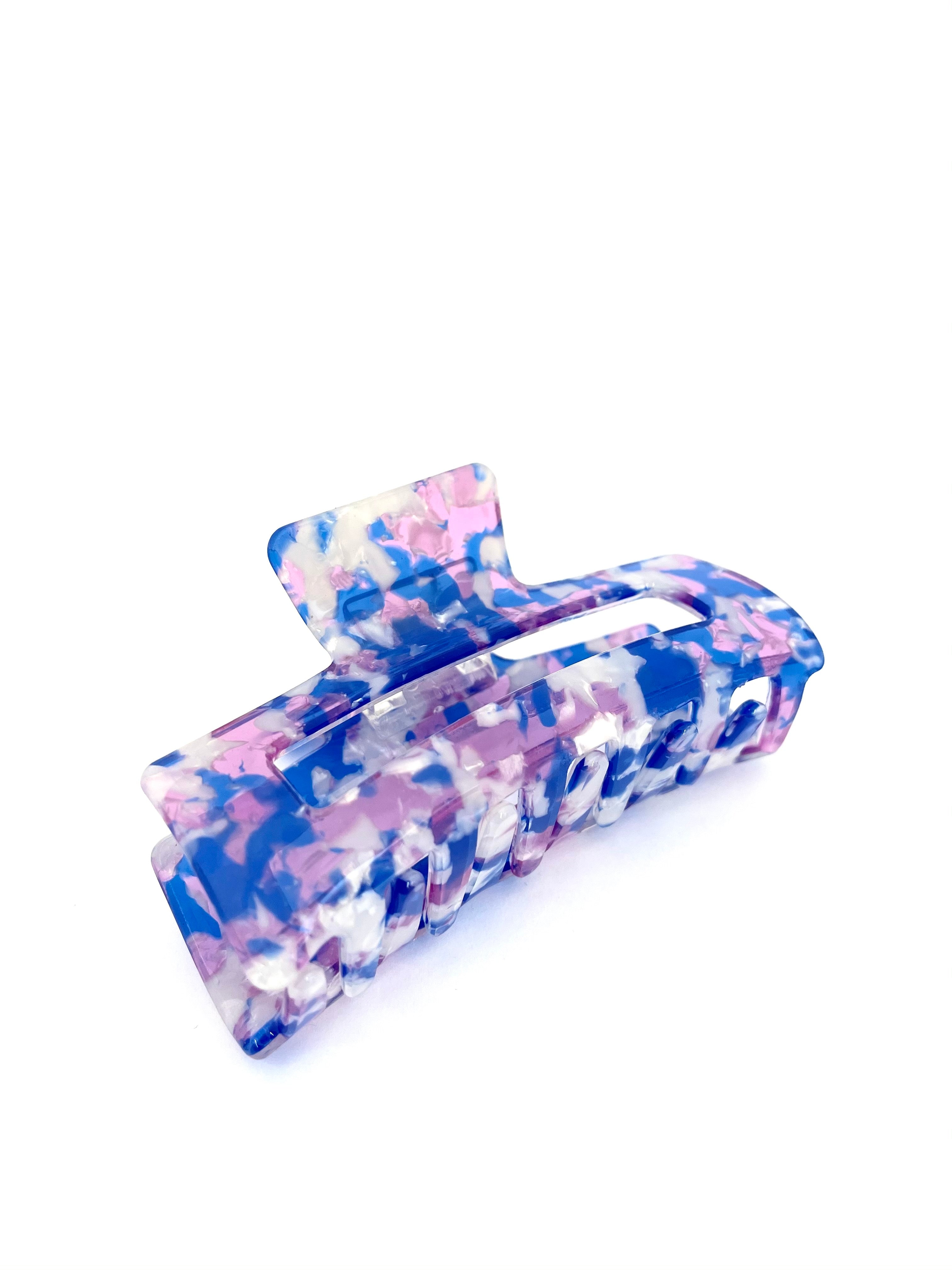 Marble Hairclip - Blue & Pink