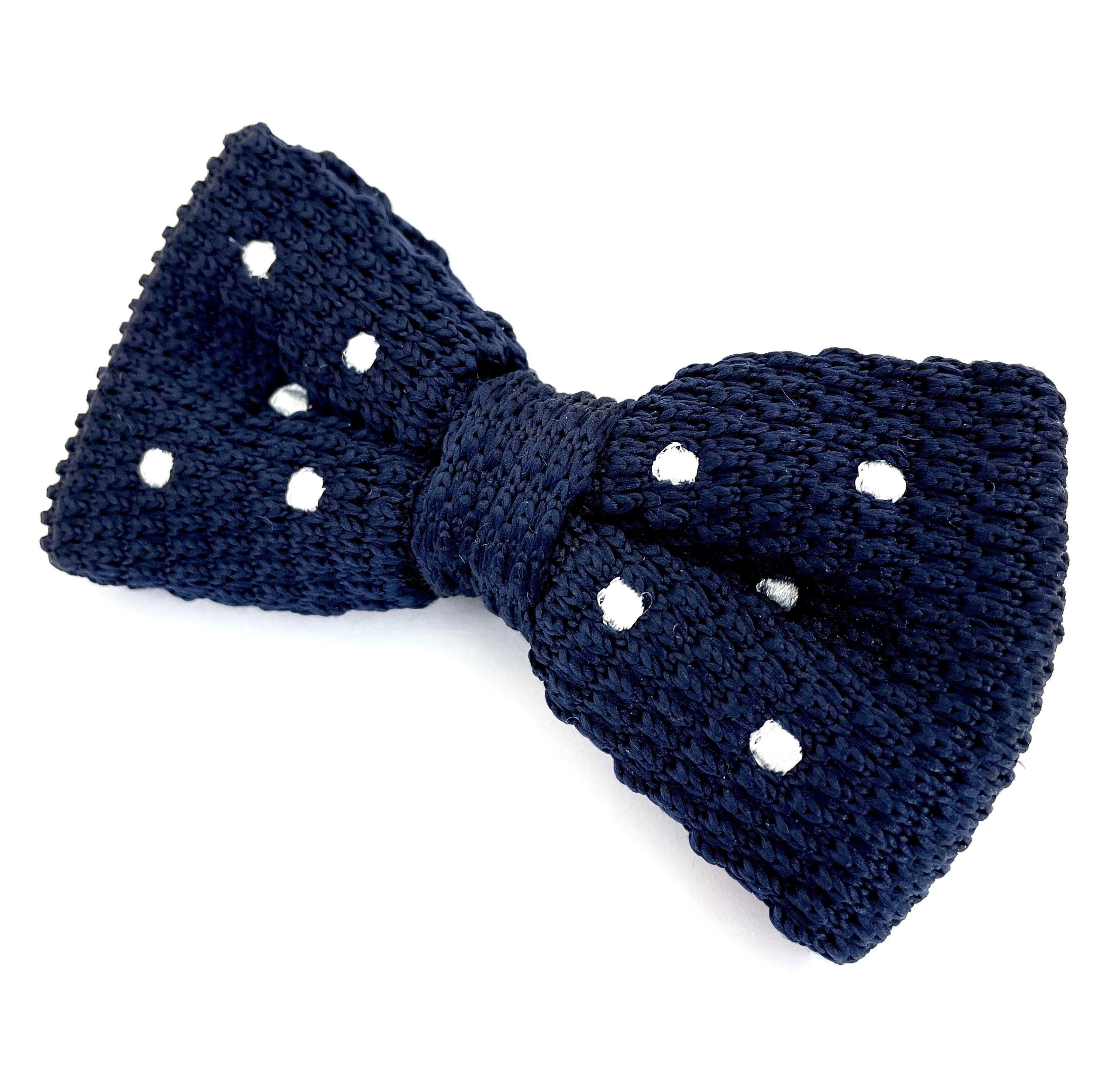 Bowtie Knit - Mørkeblå / Hvide Prikker