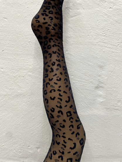 PM Sheer Leopard Glitter Tights