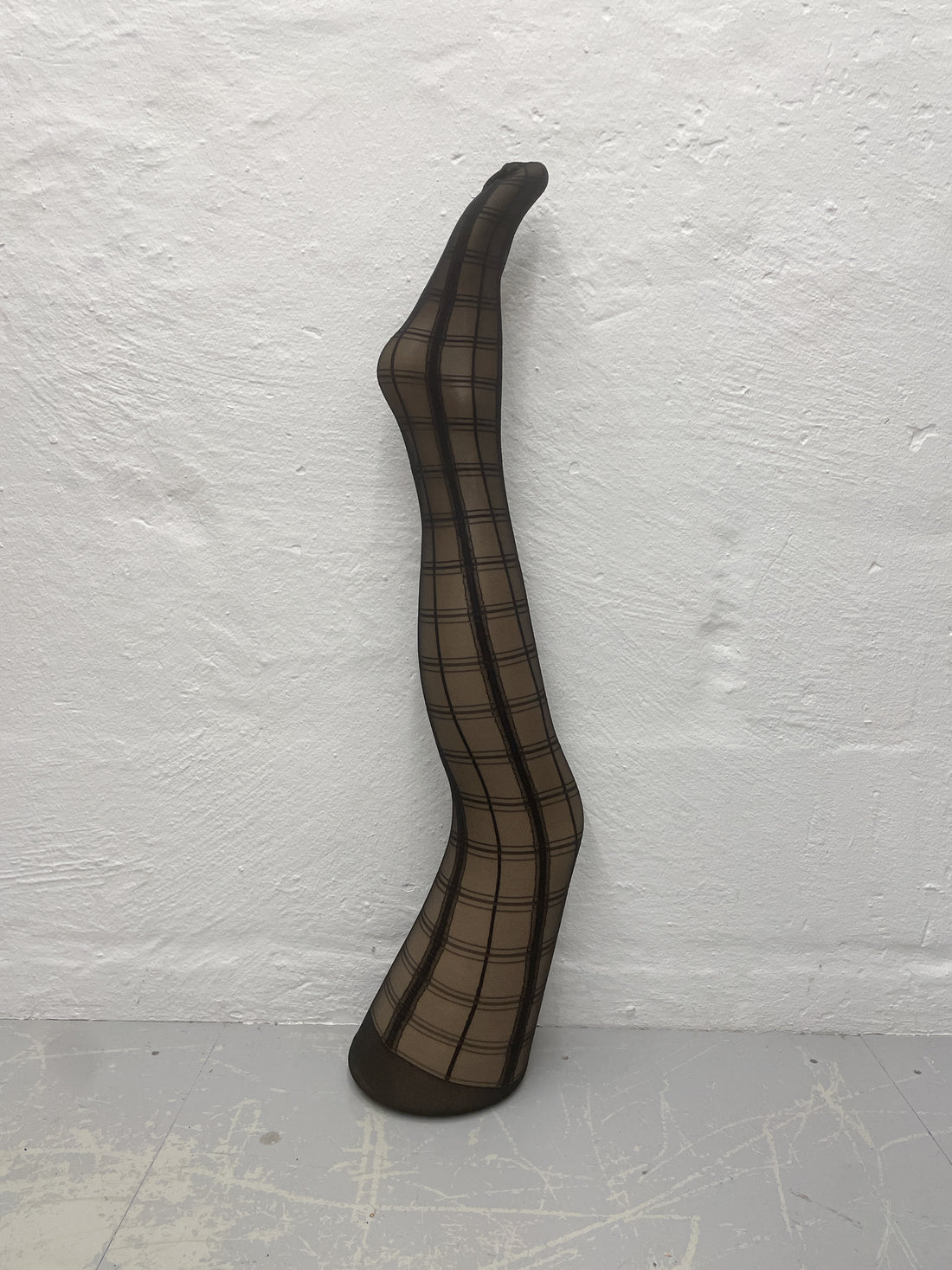 Sheer Tartan Tights - Black
