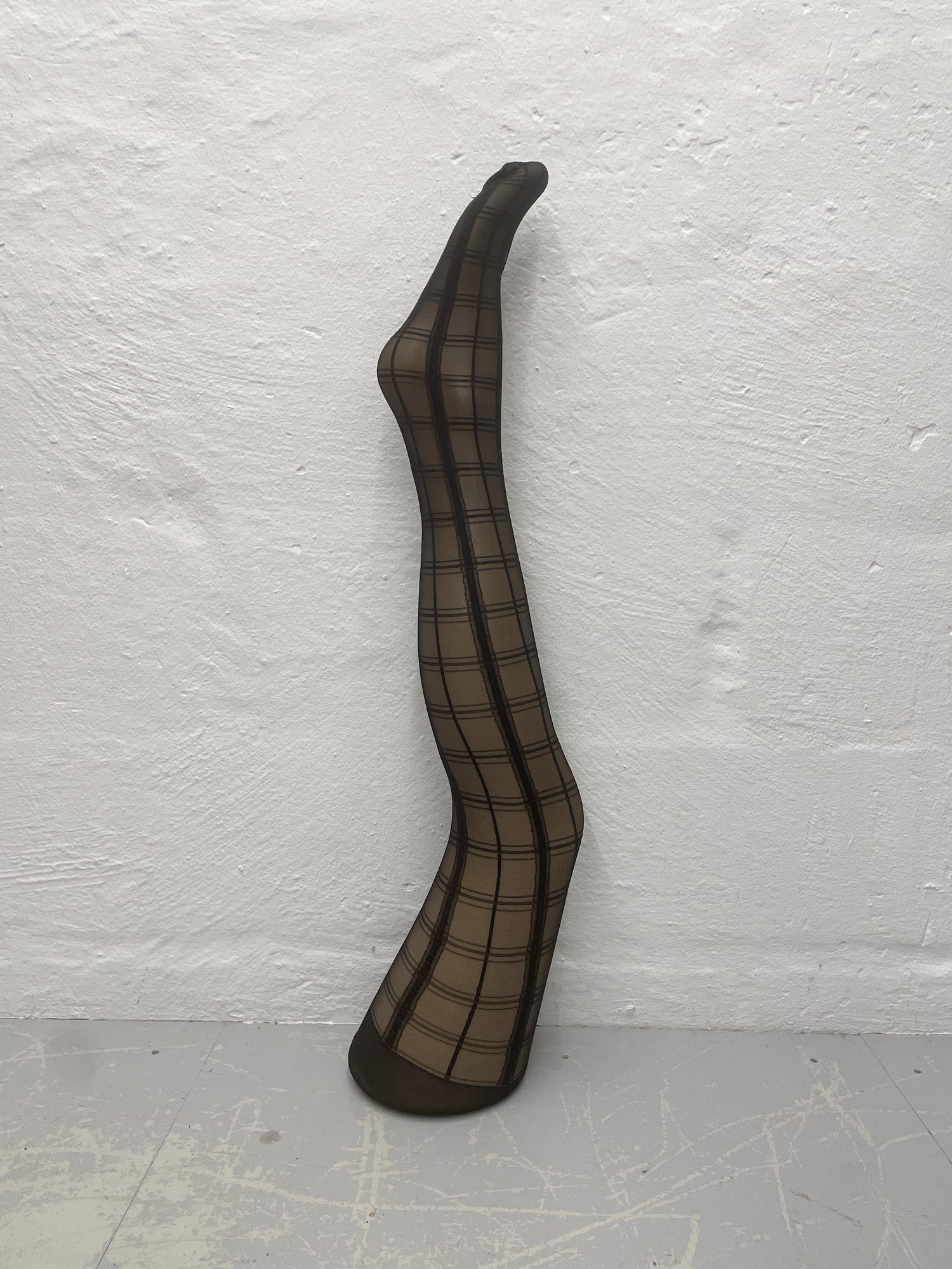 Sheer Tartan Tights - Black