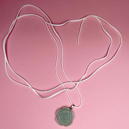 Boho Stone Rose Pendant - Green