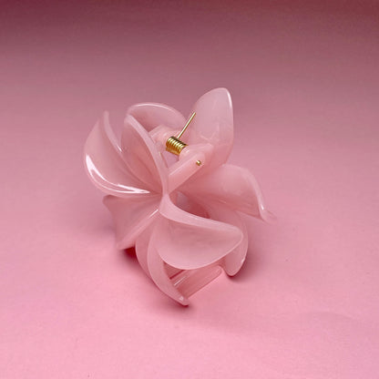 Medium Hawaiian Flower Hairclip - Light Pink