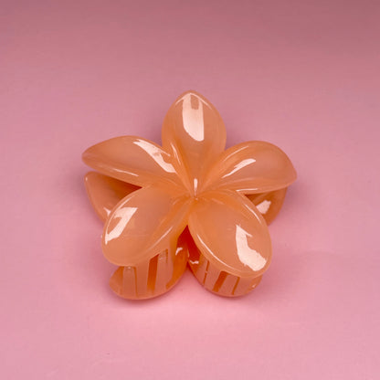 Medium Hawaiian Flower Hairclip - Peach