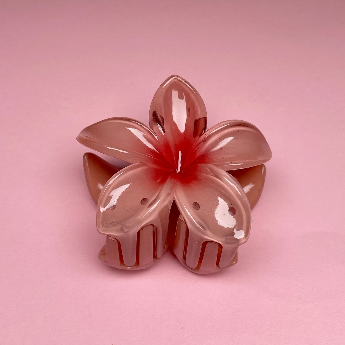 Small Hawaiian Flower Hairclip - Dark Rose Ombre
