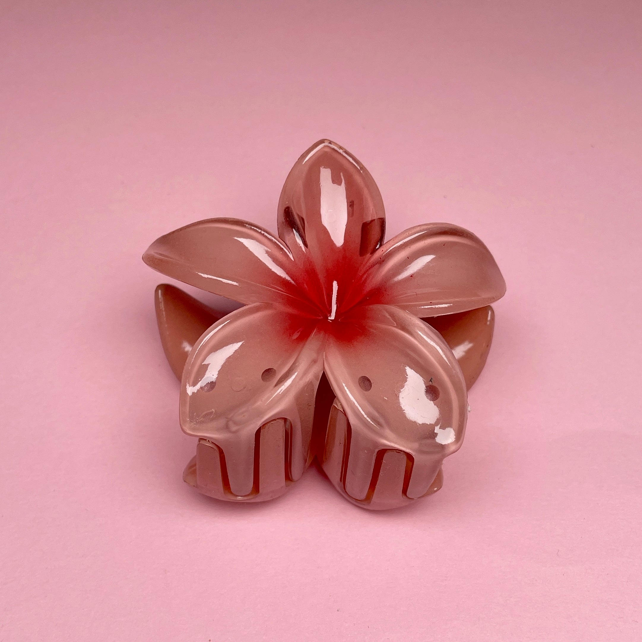 Small Hawaiian Flower Hairclip - Dark Rose Ombré