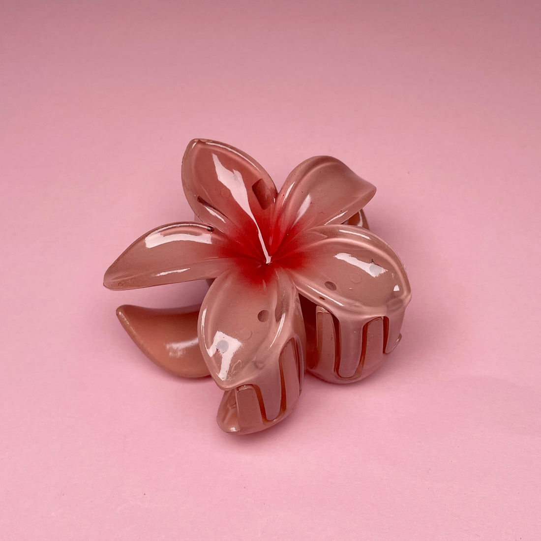 Small Hawaiian Flower Hairclip - Dark Rose Ombre
