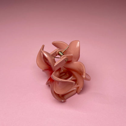 Small Hawaiian Flower Hairclip - Dark Rose Ombré