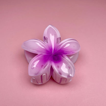 Small Hawaiian Flower Hairclip - Purple Ombré