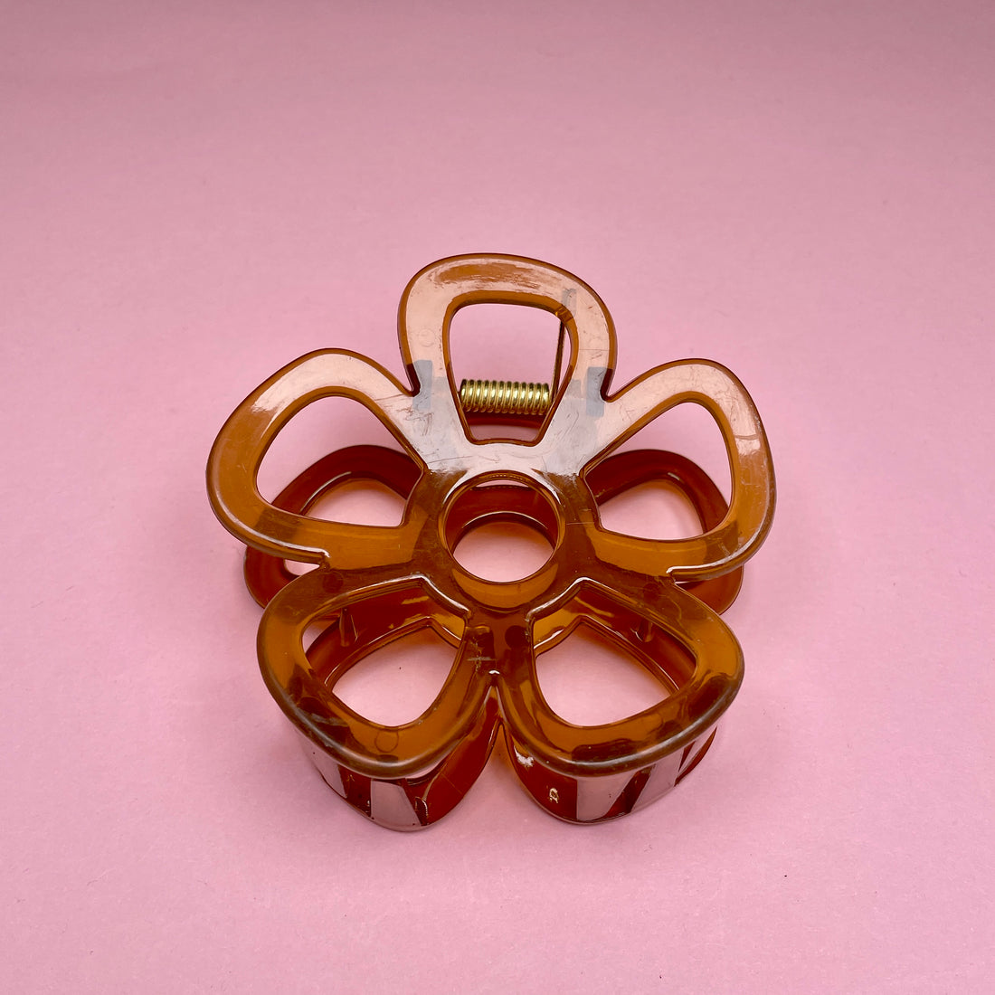Simple Flower Hairclip - Brown
