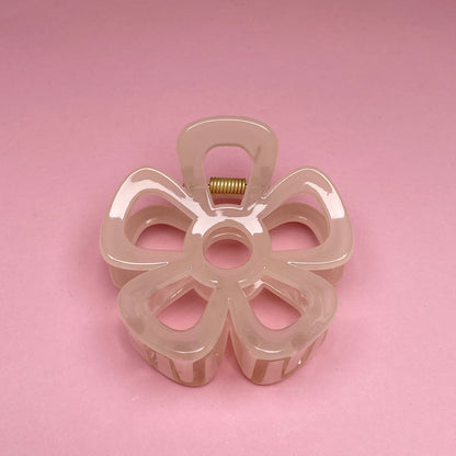Simple Flower Hairclip - White