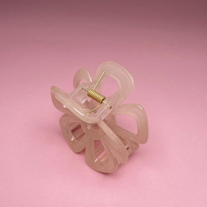 Simple Flower Hairclip - White
