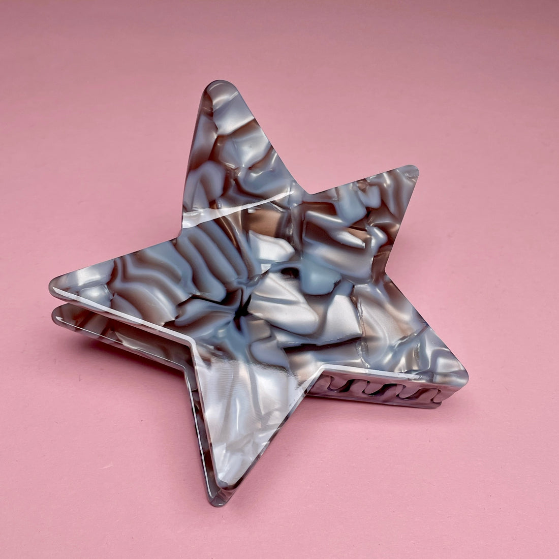Star Hair Clip - Grey/Blue