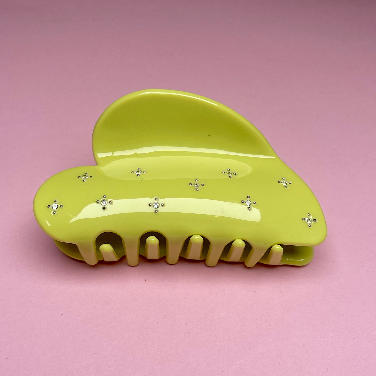 Rhinestone Dot Hairclip - Light Green
