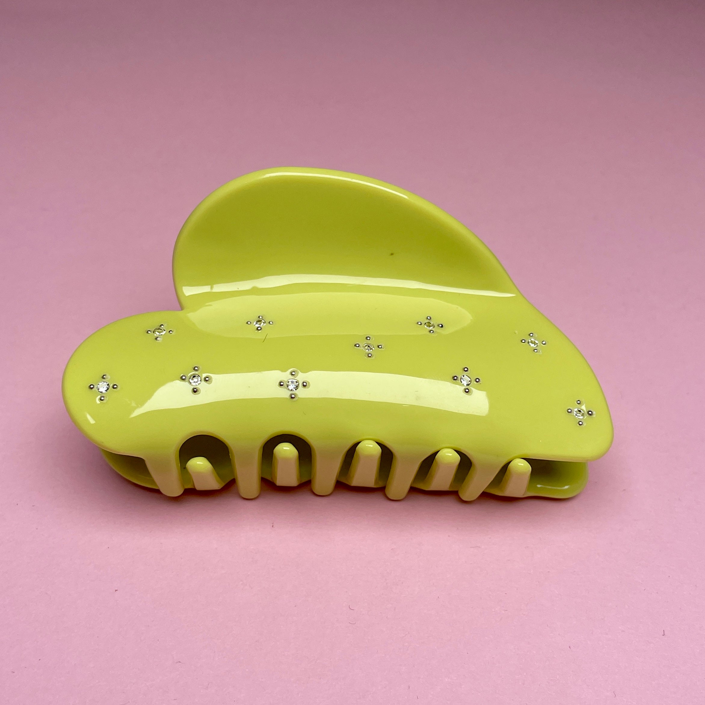 Rhinestone Dot Hairclip - Light Green