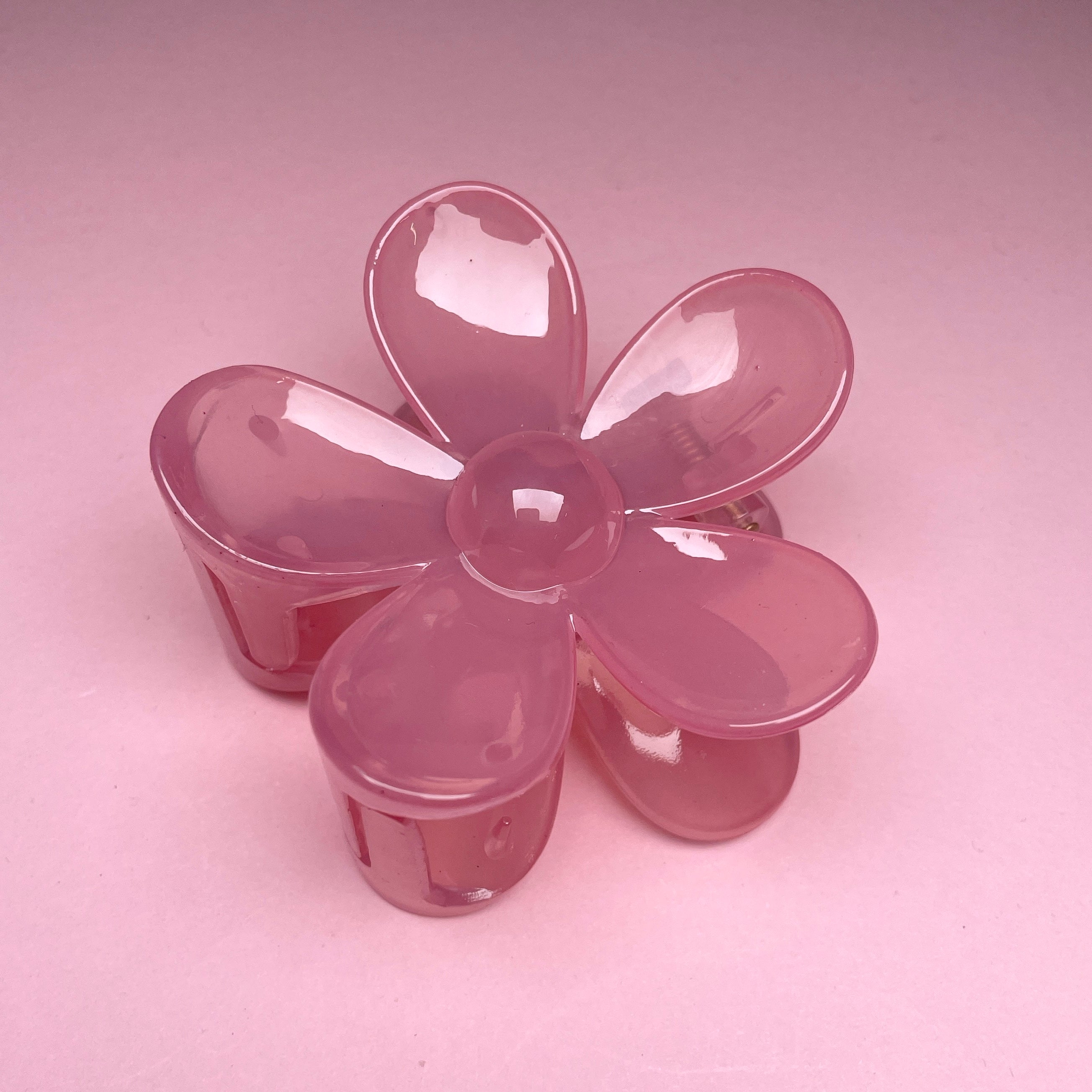 Flower Hairclip - Transparent Pink