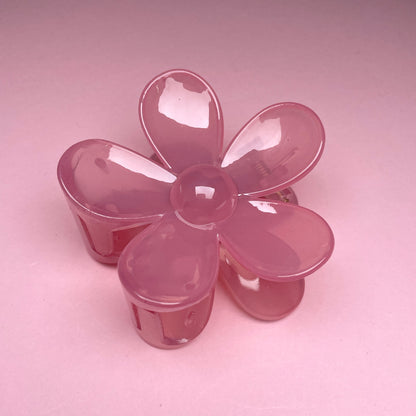 Flower Hairclip - Transparent Pink