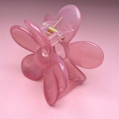 Flower Hairclip - Transparent Pink