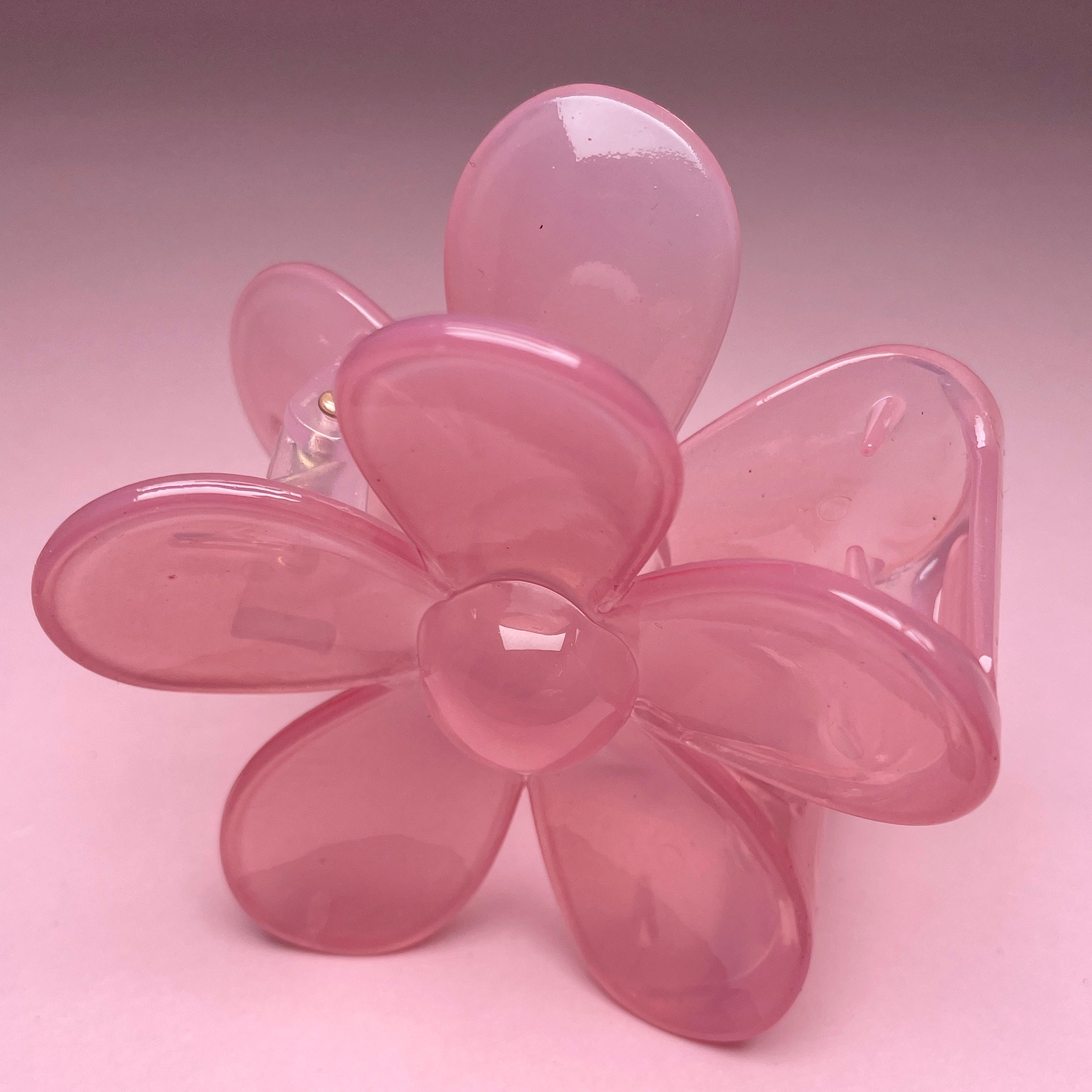 Flower Hairclip - Transparent Pink