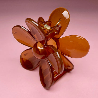 Flower Hairclip - Transparent Copper