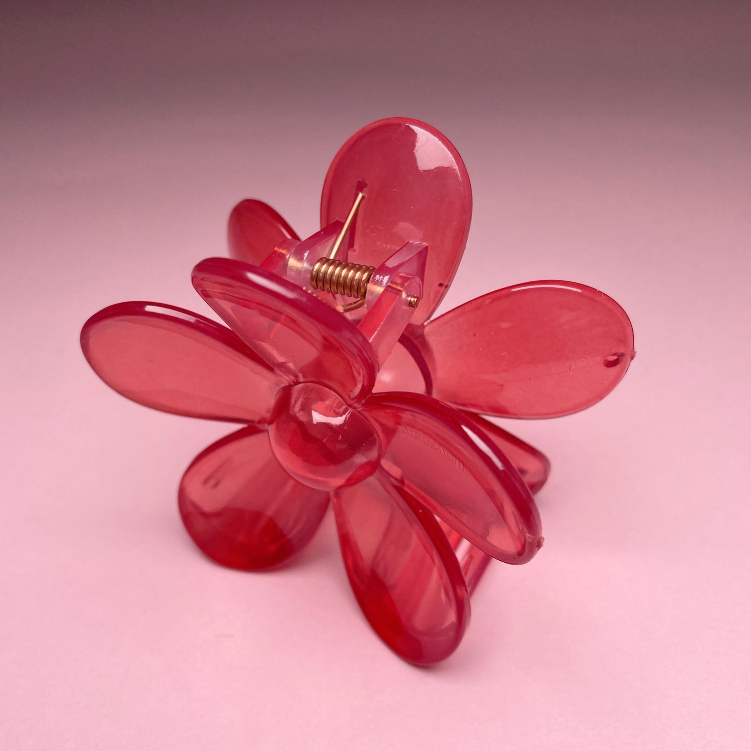 Flower Hairclip - Transparent Raspberry