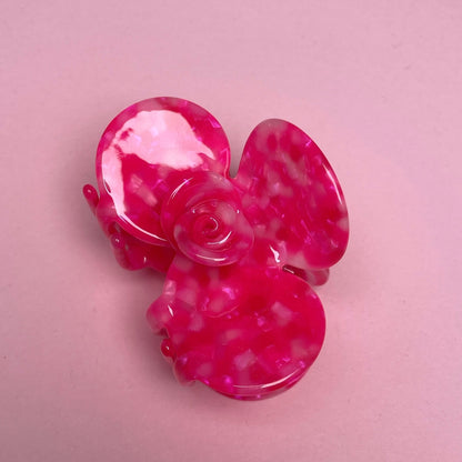 Half Flower Hair Clip - Pink Marble/Tie-dye