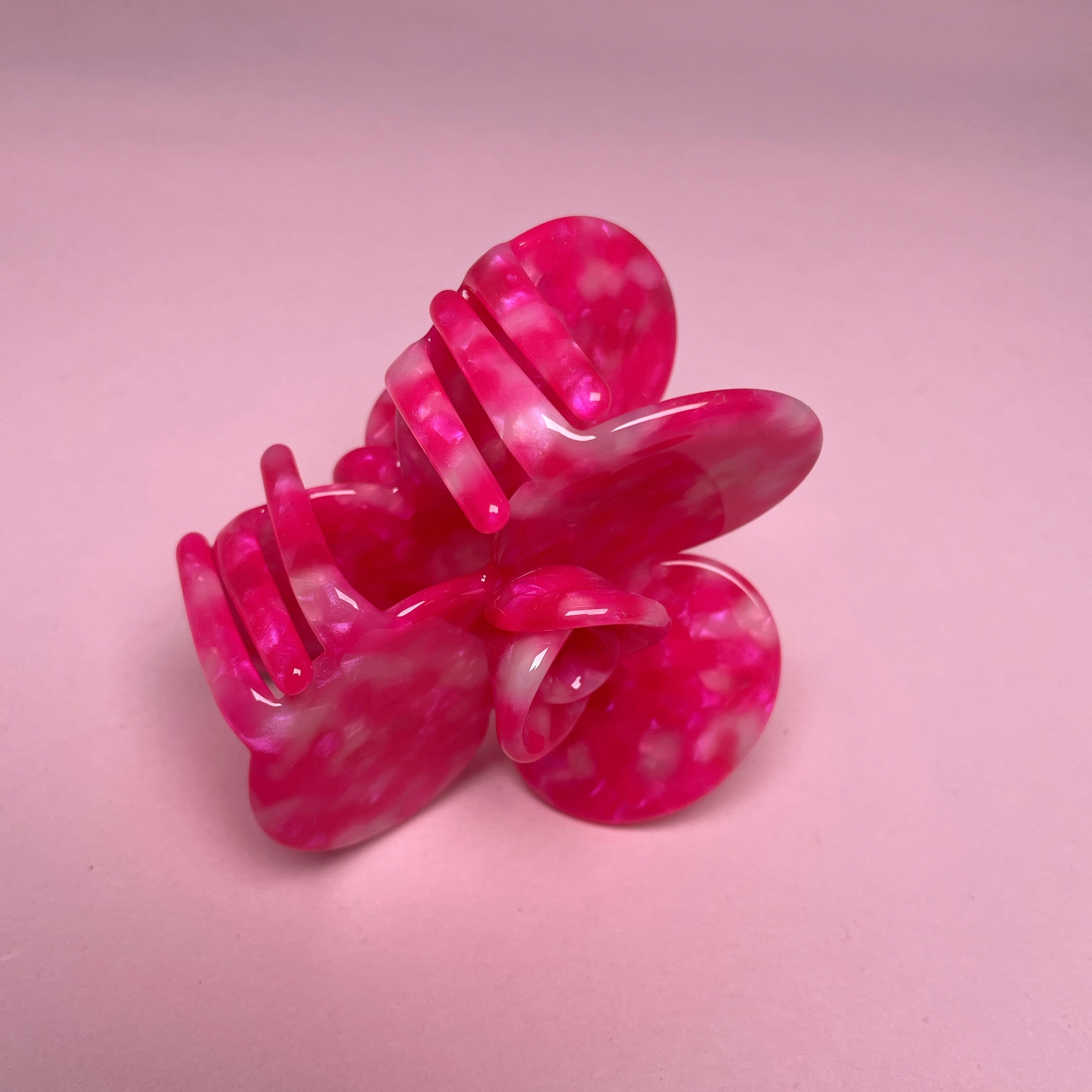 Half Flower Hair Clip - Pink Marble/Tie-dye