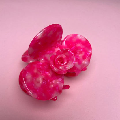 Half Flower Hair Clip - Pink Marble/Tie-dye
