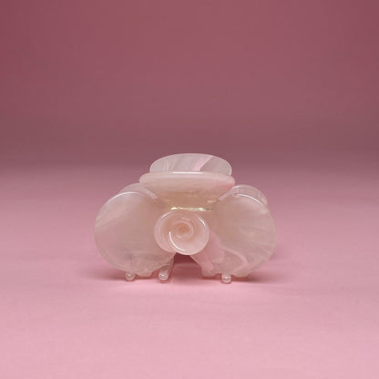 Half Flower Hair Clip - Transparent Baby Pink
