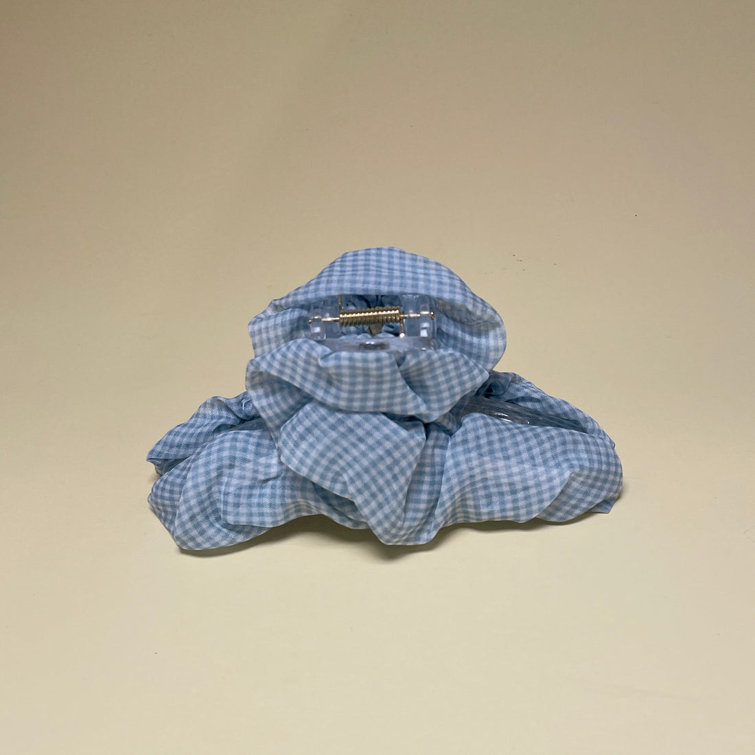 Gingham hairclip - babyblue/white