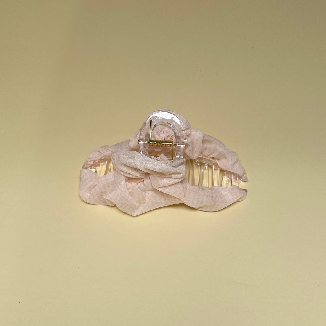 Gingham hairclip - Creme/White