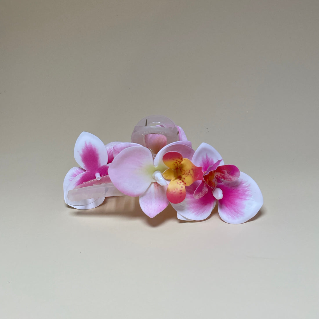 Orchid hairclip - Pink/White/Orange