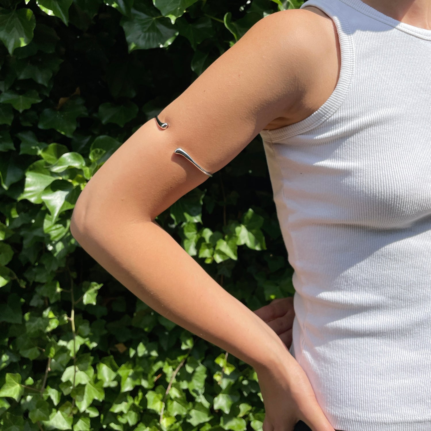 Wave Arm Cuff - Silver