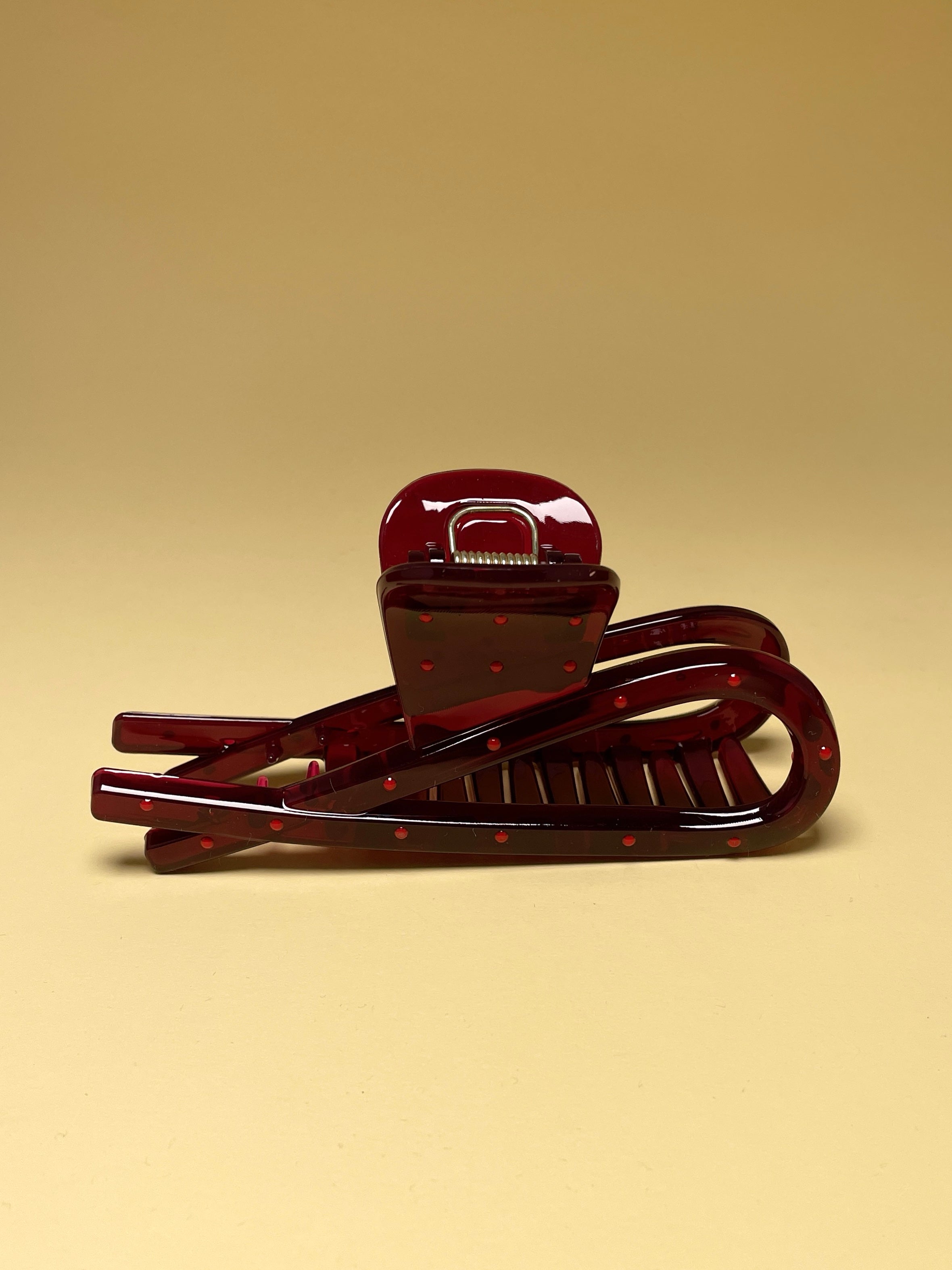 Dottie Hair Clip - Bordeaux/red