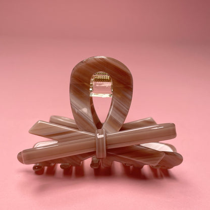Bow Clip - Light Caramel