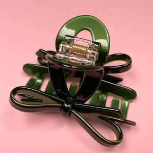 Bow Clip - Emerald Green