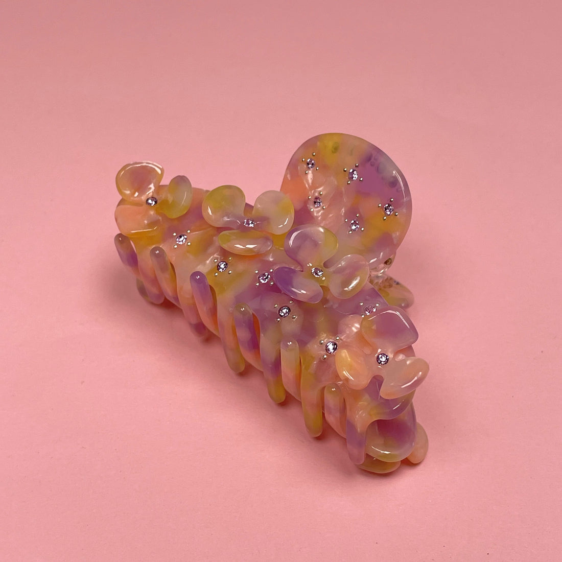 Flower Rhinestone Hair Clip - Multi-Color